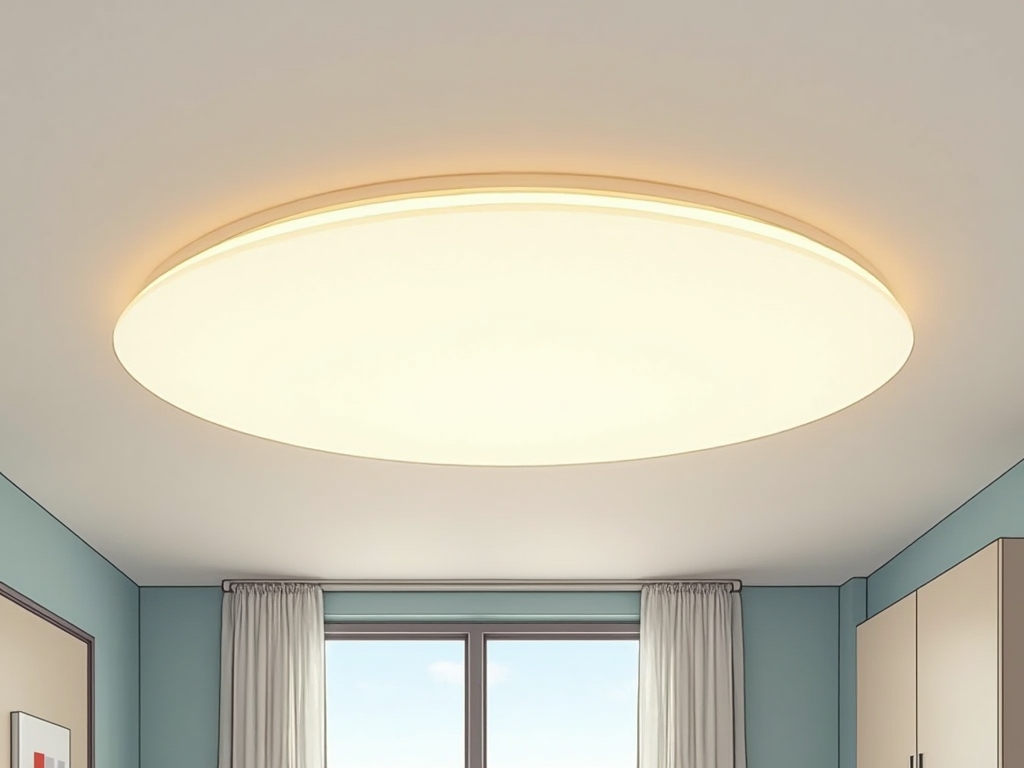 Clean ceiling light fixture in mobile home